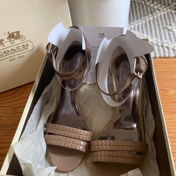 Coach Shoes - Coach Hally Printed Python/Vachetta beige